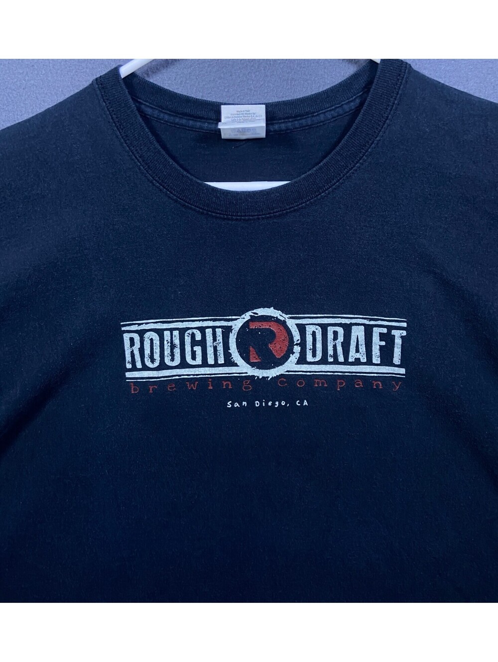Rough Draft Brewing Company San Diego CA Craft Beer T Shirt Blue Red Large Tap